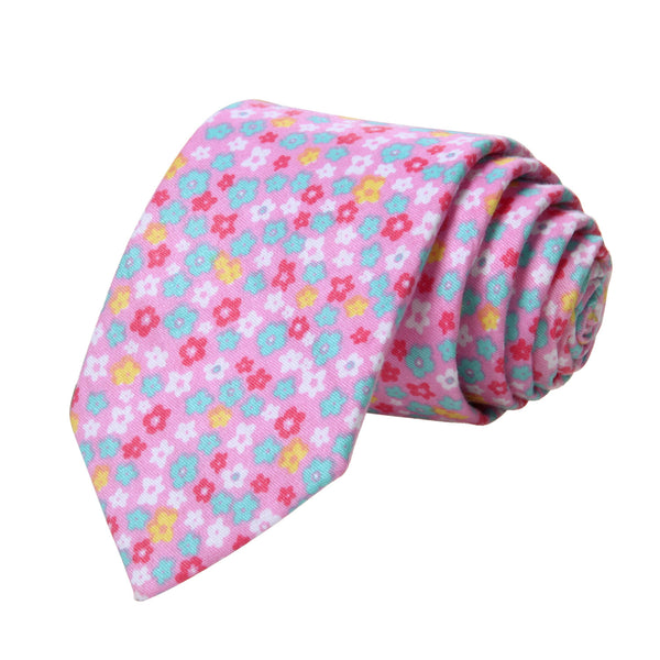 Floral Wedding Cotton Tie - PINK3 