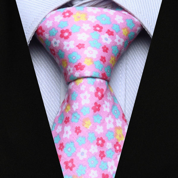 Floral Wedding Cotton Tie - PINK3 