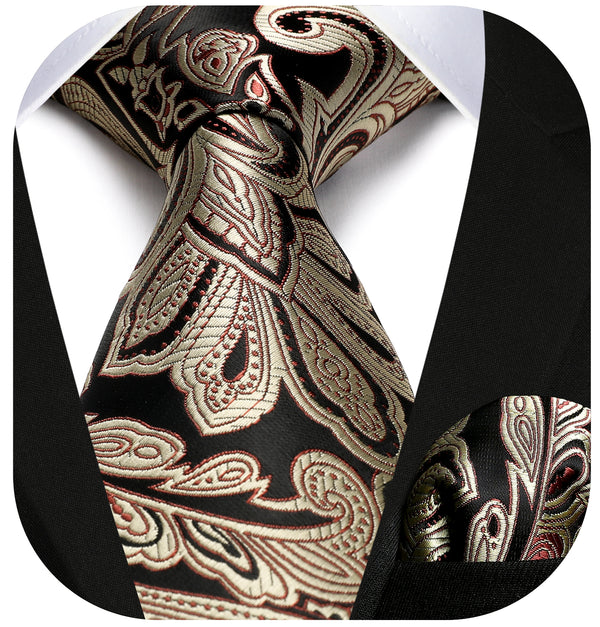 Paisley Tie Handkerchief Set - C2-BLUE BROWN 