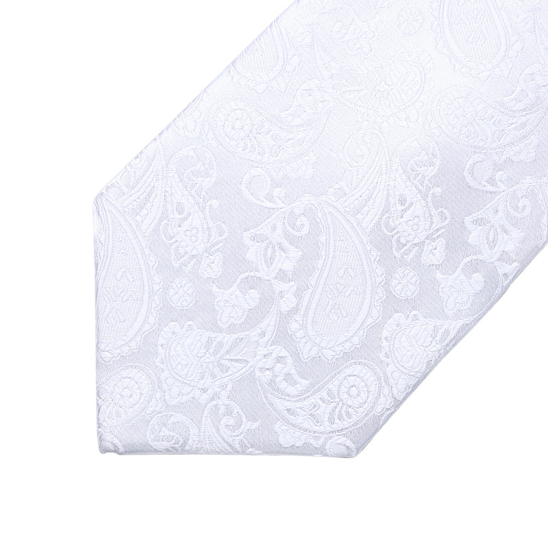 Paisley Tie Handkerchief Clip - 03 WHITE 