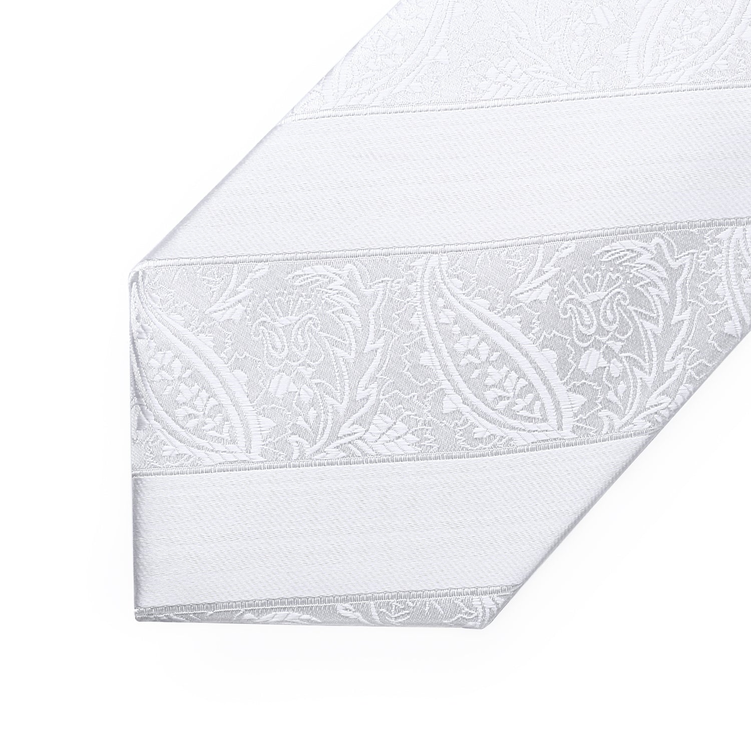 Paisley Tie Handkerchief Set - A4-WHITE