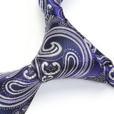 Paisley Tie Handkerchief Set - DARK BLUE/SILVER 
