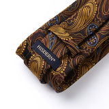 Paisley Tie Handkerchief Set - ORANGE & BROWN 