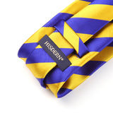 Stripe Tie Handkerchief Set - A-GOLD/ROYAL BLUE 