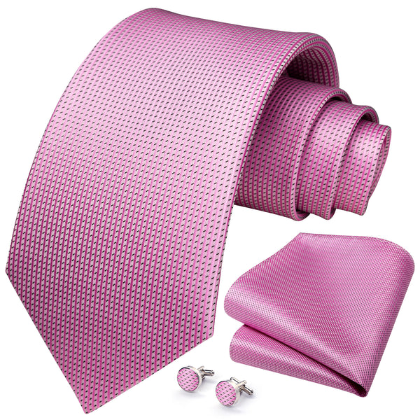 Stripe Plaid Tie Handkerchief Cufflinks - 01B-STRIPE-LAVENDER 
