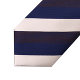 Stripe Tie Handkerchief Set - 06-WHEAT/NAVY BLUE 