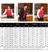 Paisley Floral 3pc Suit Vest Set - BURGUNDY/BLACK/N