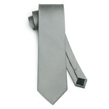 Solid Tie Handkerchief Cufflinks - L- DARK GREY 