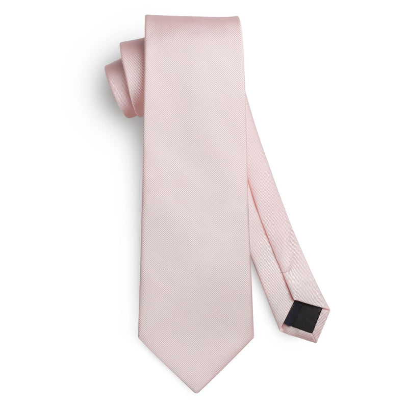 Solid 3.35 inch Tie Handkerchief Set - E-PINK BLUSH 