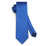 Solid Tie Handkerchief Cufflinks - J- ROYAL BLUE 