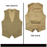 Plaid Slim Vest - A-KHAKI
