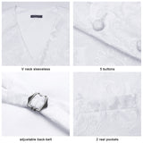 Paisley Floral 3pc Suit Vest Set - D-WHITE PAISLEY 
