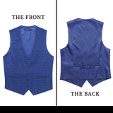 Plaid Slim Vest - A-ROYAL BLUE 