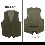 Plaid Slim Vest - A-OLIVE GREEN 