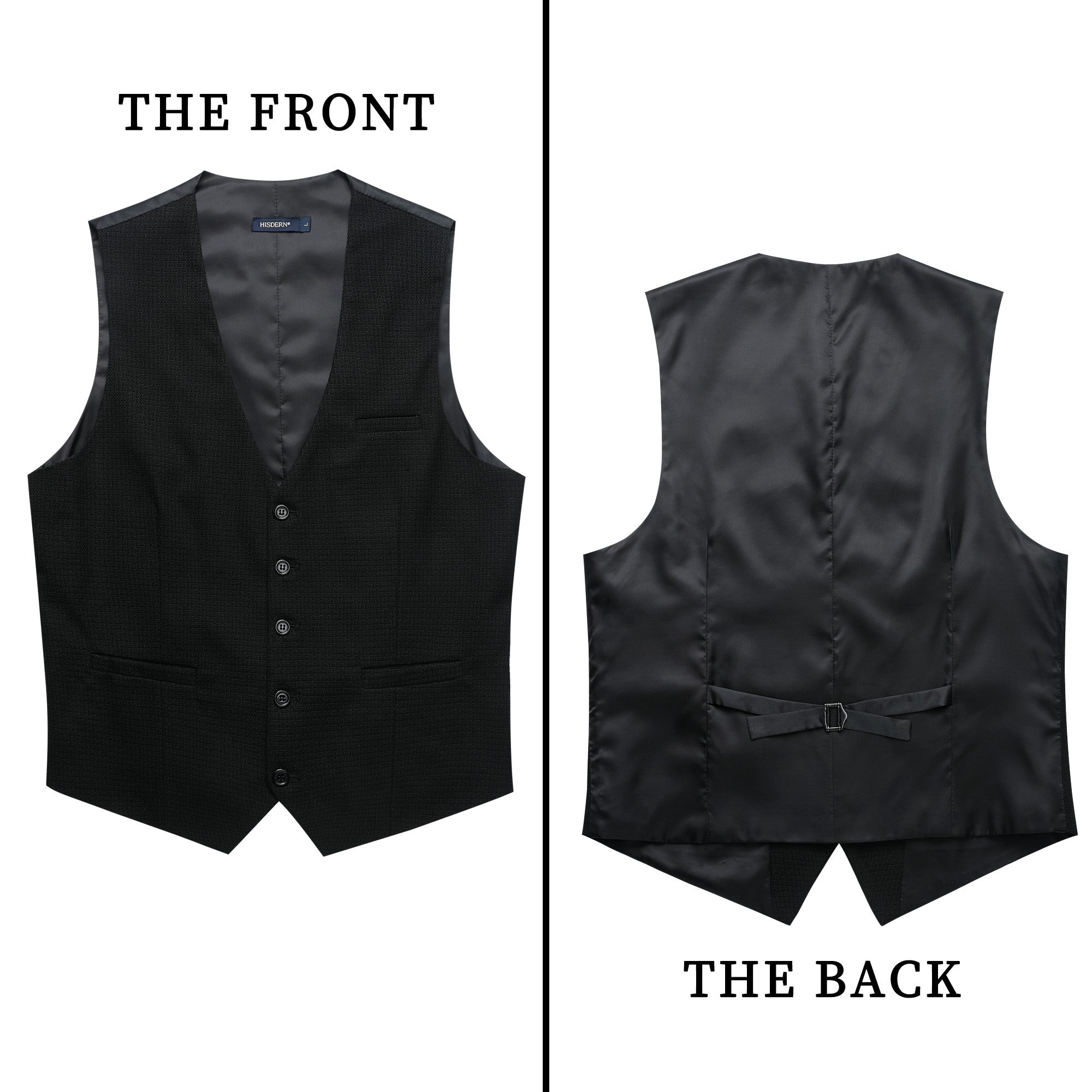 Plaid Slim Vest - A1-BLACK