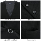 Plaid Slim Vest - A1-BLACK 