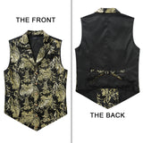 Gothic Lapel Vest for Men - BLACK/GOLD-1 