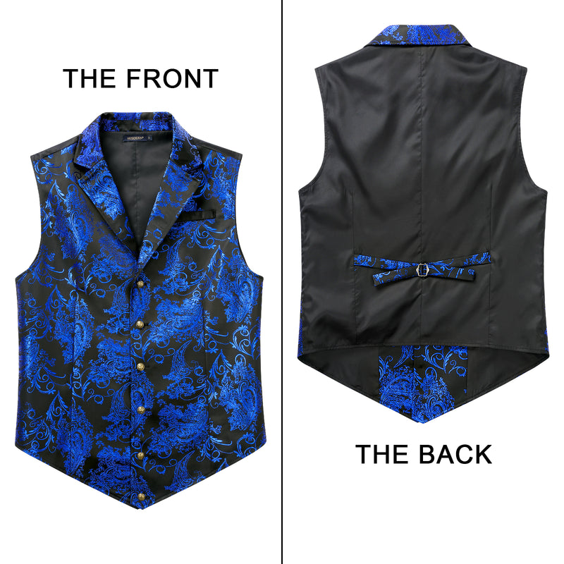 Gothic Lapel Vest for Men - BLACK/BLUE-3 
