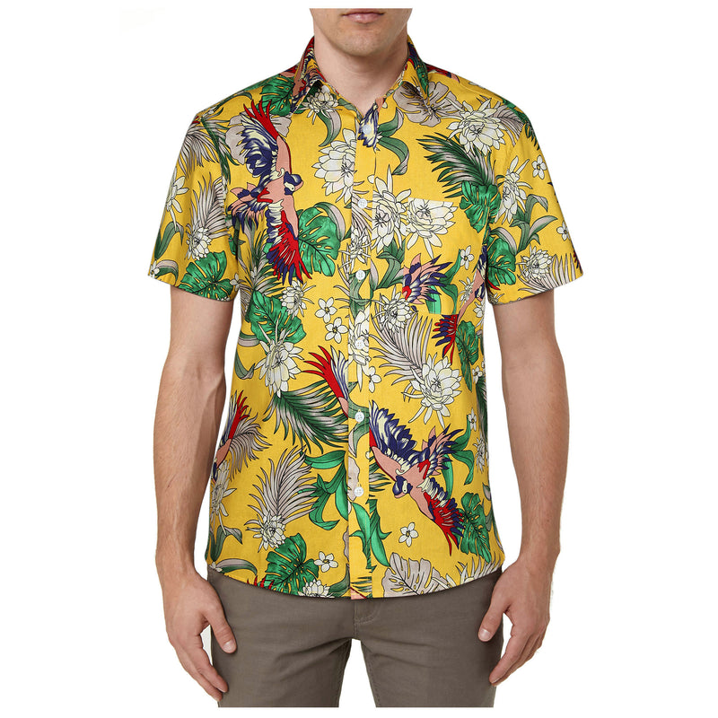Funky Hawaiian Shirts with Pocket - YELLOW 