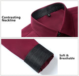 Casual Formal Shirt with Pocket - RED/BLACK 
