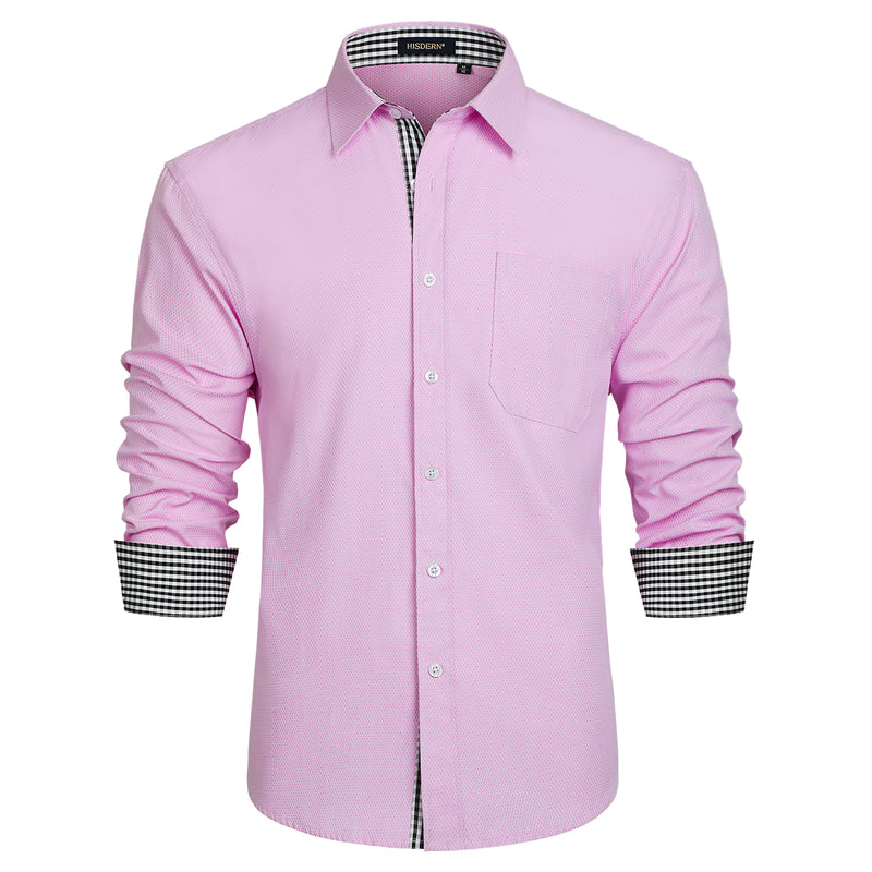 Casual Formal Shirt with Pocket - E-PINK 