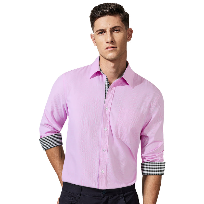 Casual Formal Shirt with Pocket - E-PINK 