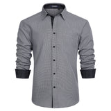 Casual Formal Shirt with Pocket - C-GREY3 