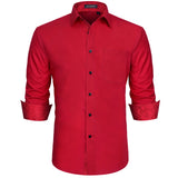Casual Formal Shirt with Pocket - RED/PAISLEY 