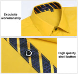 Casual Formal Shirt with Pocket - YELOW/STRIPED 