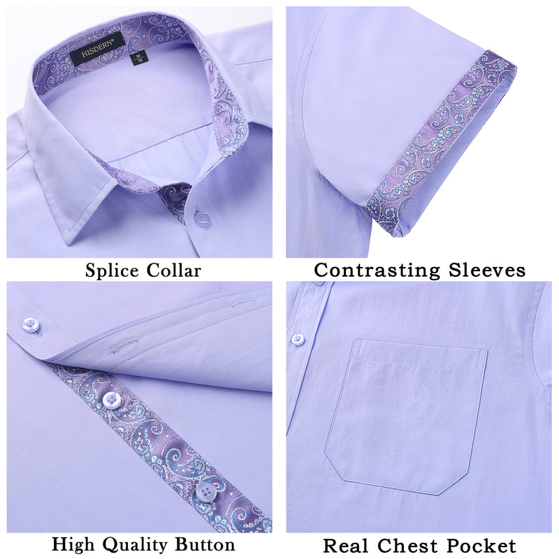 Men's Short Sleeve with Pocket - A1-PURPLE 