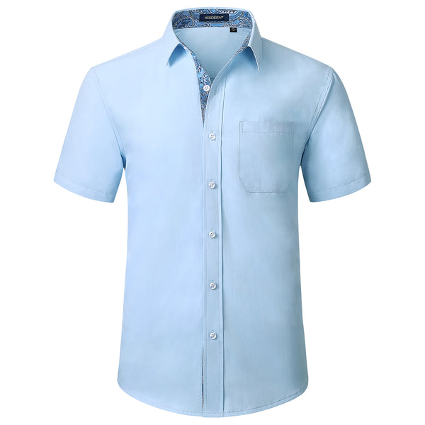 Men's Short Sleeve with Pocket - B1-BLUE 