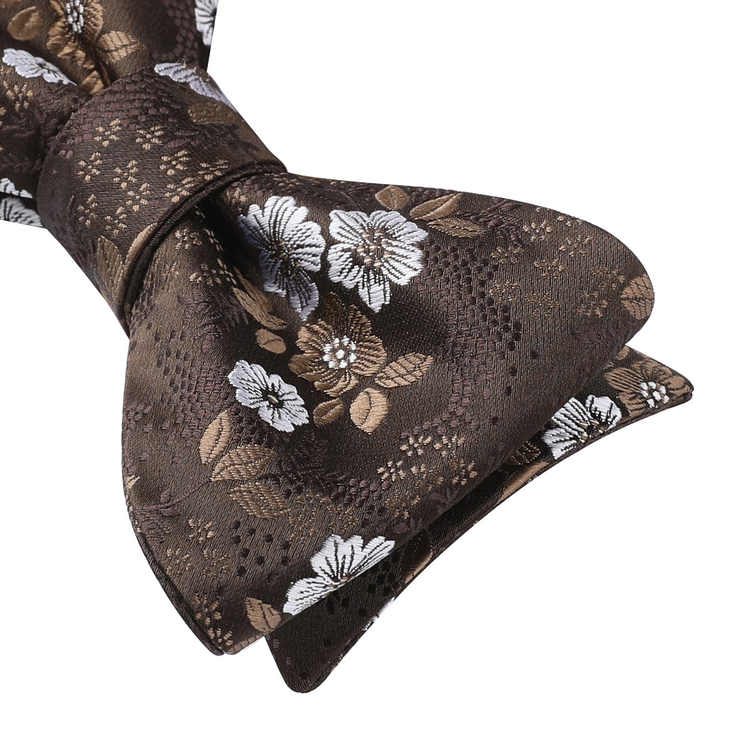 Floral Bow Tie & Pocket Square - A-BROWN/WHITE