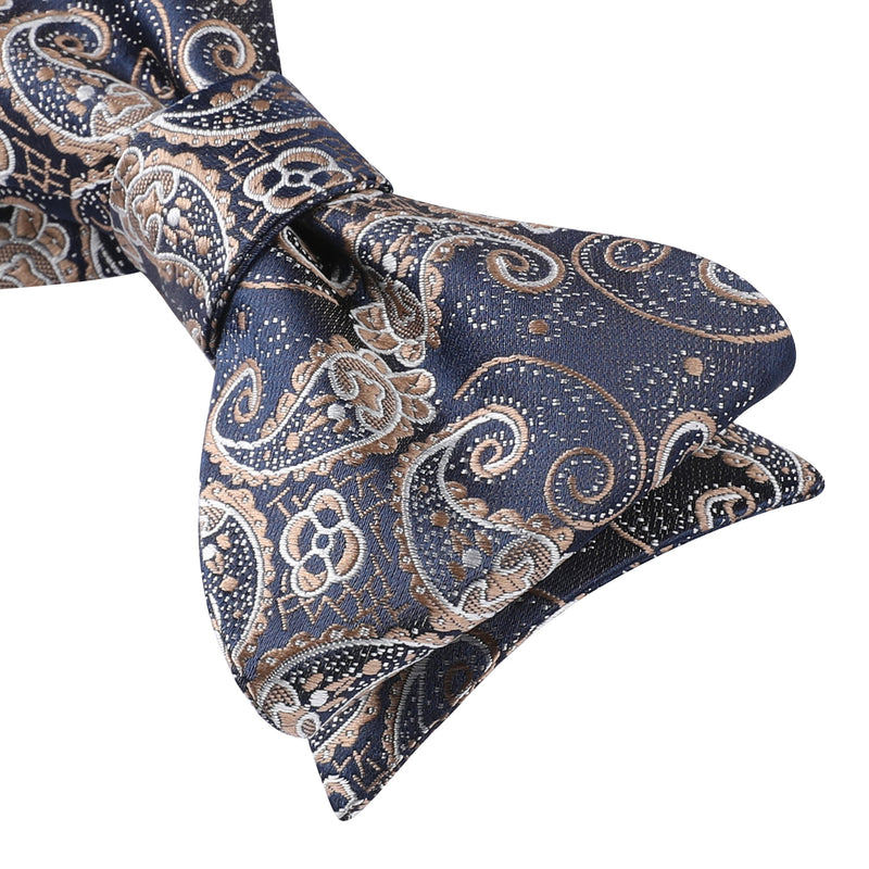 Paisley Bow Tie & Pocket Square - GOLD-3 