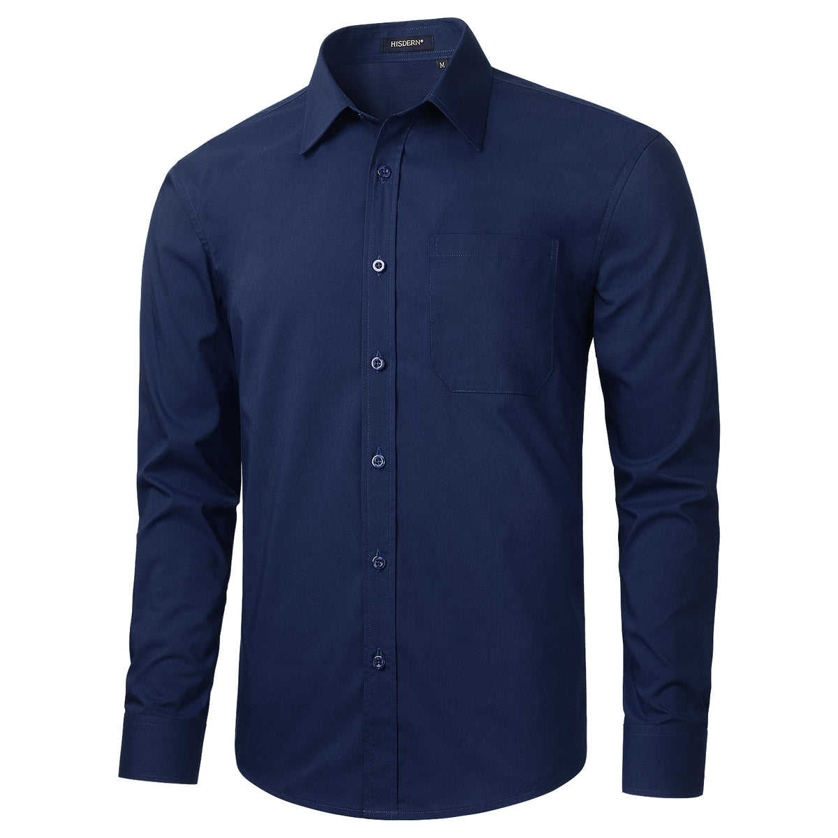 Casual Formal Shirt with Pocket - NAVY BLUE XL Casual Formal Shirt with Pocket - NAVY BLUE XL