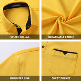 Polo Shirts Short Sleeve with Pocket - A-YELLOW