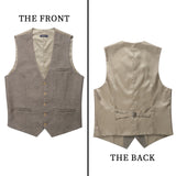 Formal Suit Vest - A-BROWN-SMOOTH BACK 