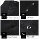 Solid Slim Vest - A1-BLACK 