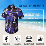 Hawaiian Tropical Shirts with Pocket - Z01- PURPLE/WHITE 