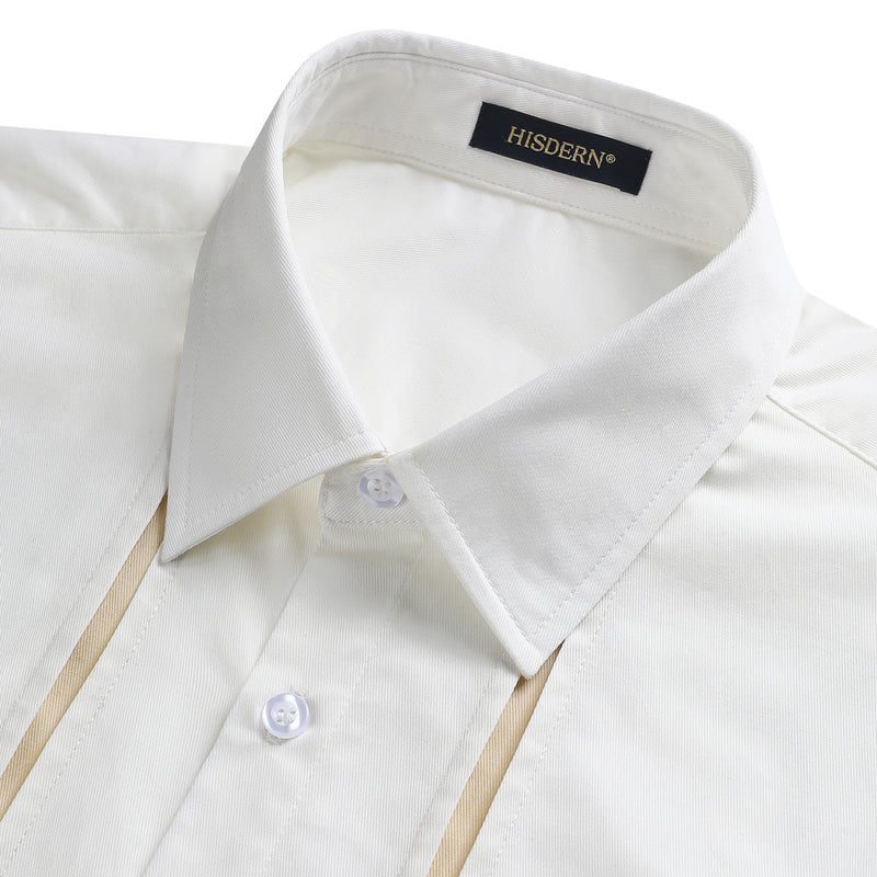 Casual Formal Shirt with Pocket - WHITE-1 