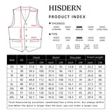 Hisdern Men's Herringbone Tweed Wool Vest Grey for Party Suit Vest
