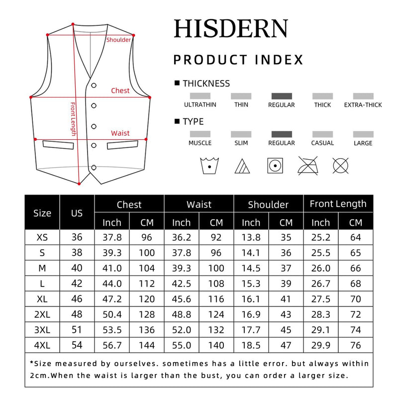 Hisdern Men's Herringbone Tweed Wool Vest Grey for Party Suit Vest