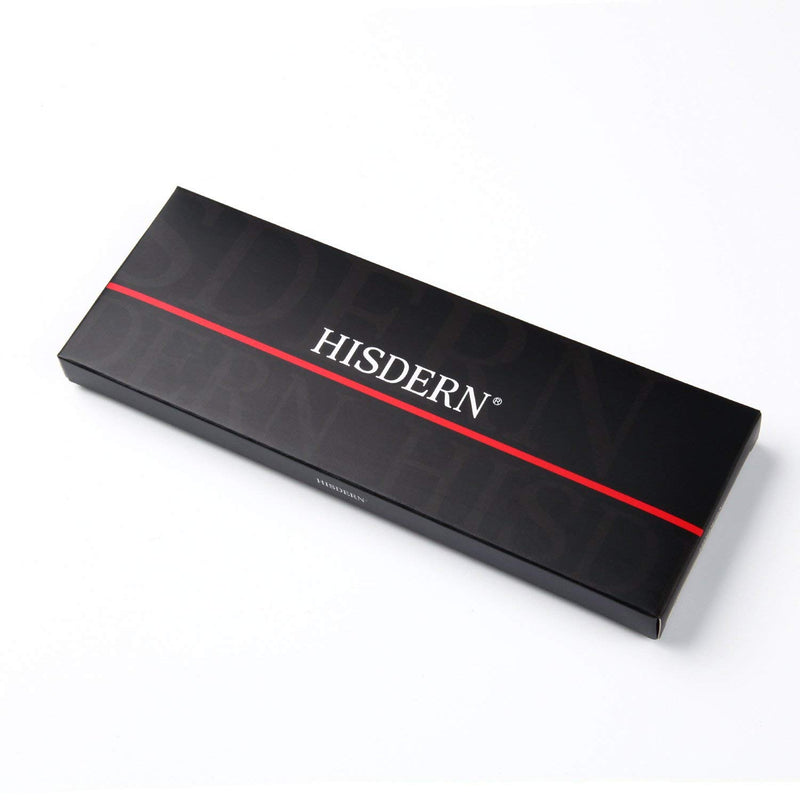 Stripe Tie Handkerchief Set - BLACK/RED A02