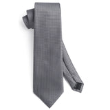 Houndstooth Tie Handkerchief Cufflinks - D1 - BLACK/SILVER 