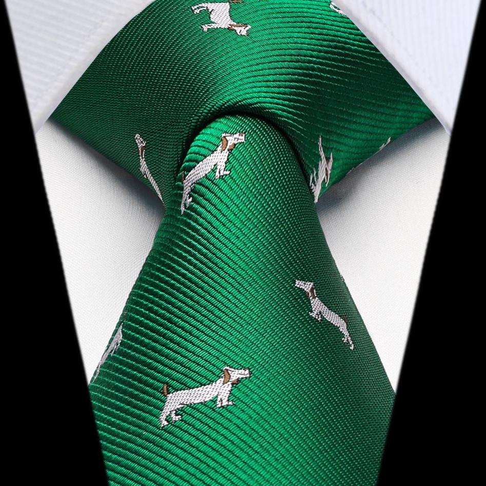 Bulldog Tie Handkerchief Set - GREEN-1
