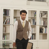 Formal Suit Vest - A-BROWN-SMOOTH BACK