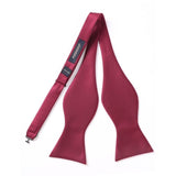 Solid Bow Tie & Pocket Square - I1-BURGUNDY