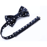 Polka Dot Pre-Tied Bow Tie & Pocket Square - A-BLUE/WHITE