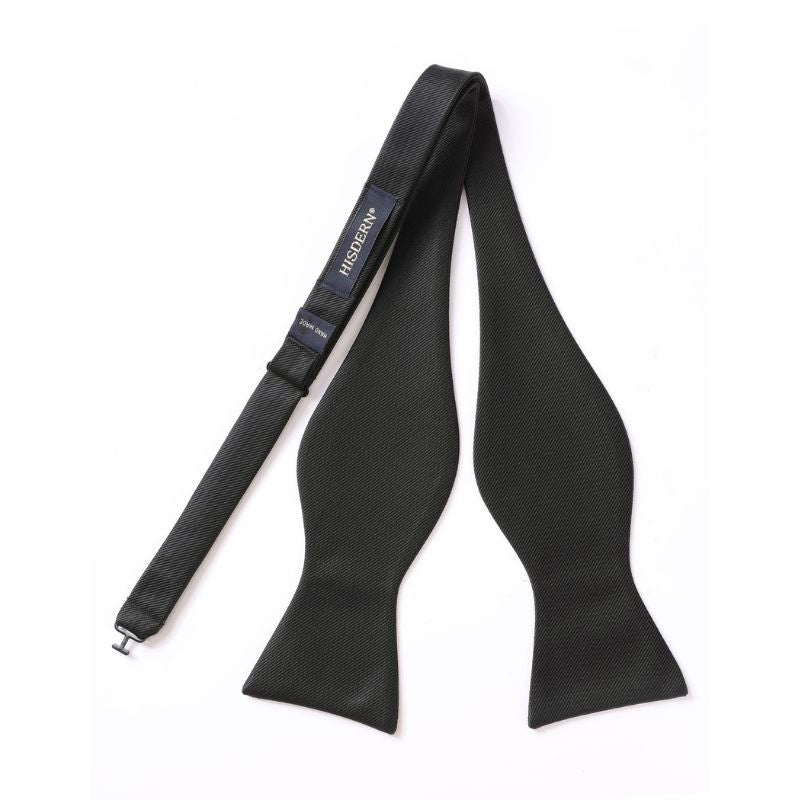 Floral Bow Tie & Pocket Square - C1-BLACK