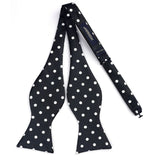 Polka Dots Bow Tie & Pocket Square - C-BLACK/WHITE