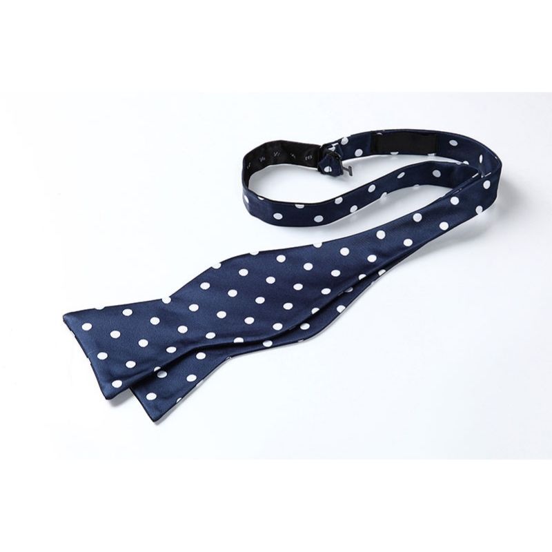 Polka Dots Bow Tie & Pocket Square - F-BLUE/WHITE